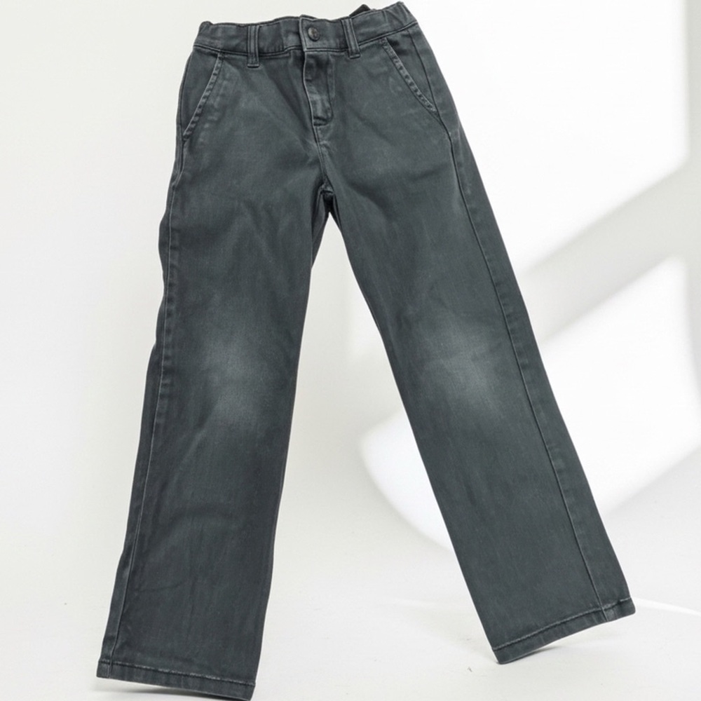Janie and Jack Kids' Straight Pants in Washed Charcoal